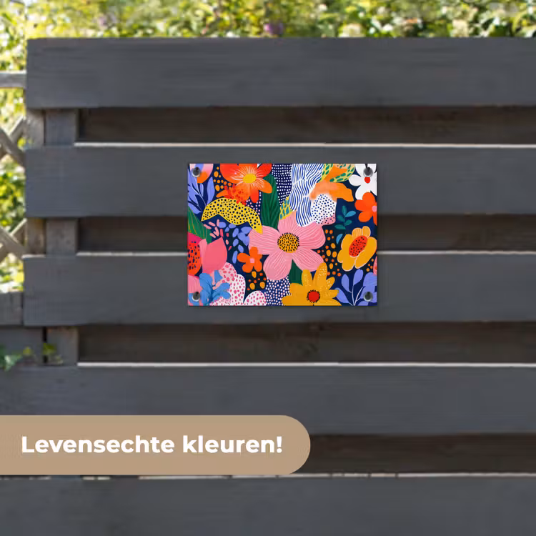 Tuinposter - Kleurrijk - Bloemen - Abstract - Stippen — 6