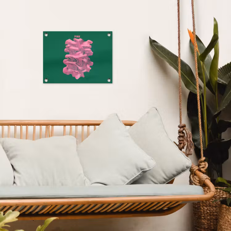 Tuinposter - Abstract - Pink - Lijnen - Groen — 4