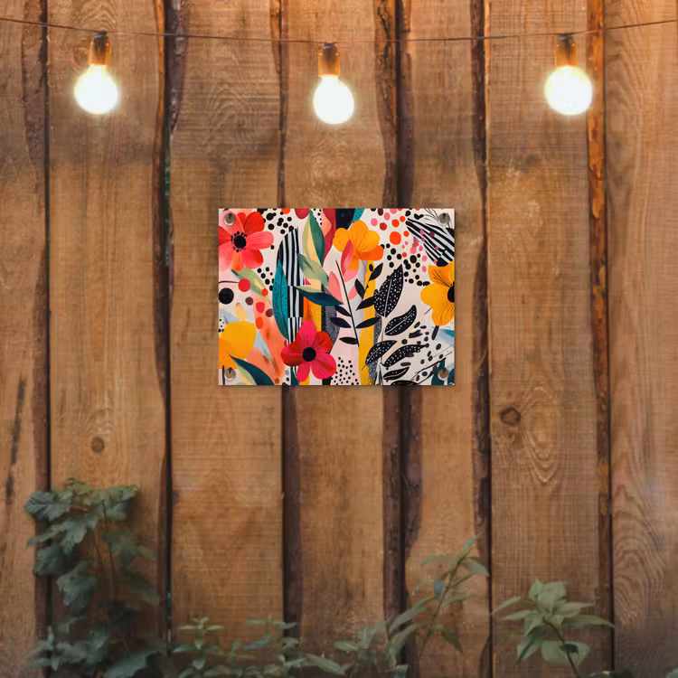 Tuinposter - Bloemen - Bladeren - Abstract - Kleurrijk — 2