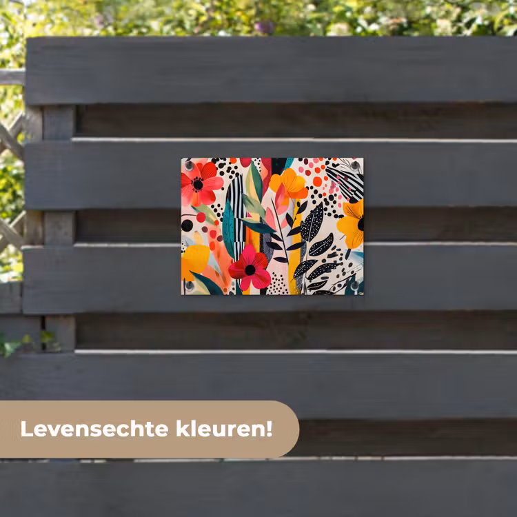 Tuinposter - Bloemen - Bladeren - Abstract - Kleurrijk — 6