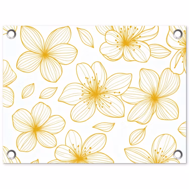 Tuinposter - Bloemen - Patroon - Illustratie - Geel — 1
