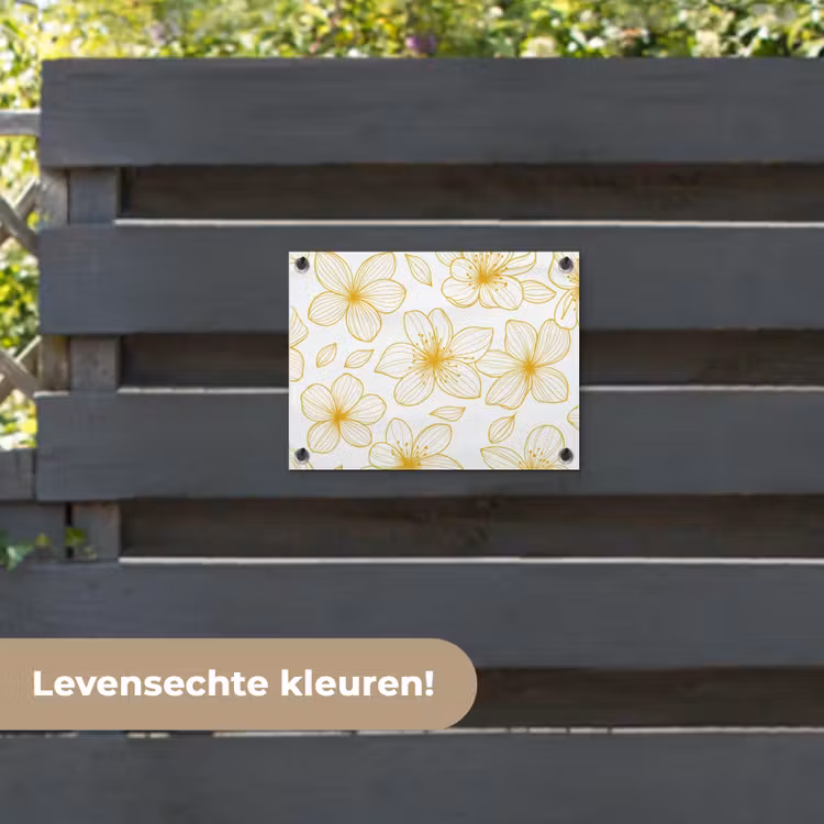 Tuinposter - Bloemen - Patroon - Illustratie - Geel — 6