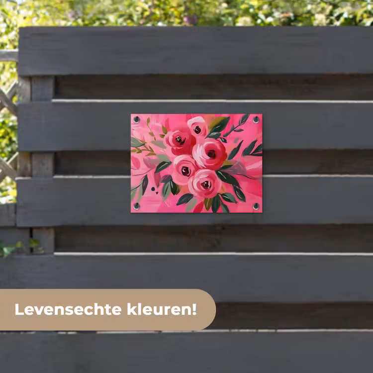 Tuinposter - Bloemen - Verf - Roze — 6