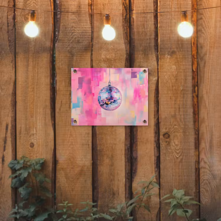 Tuinposter - Discobal - Pink - Verf — 2