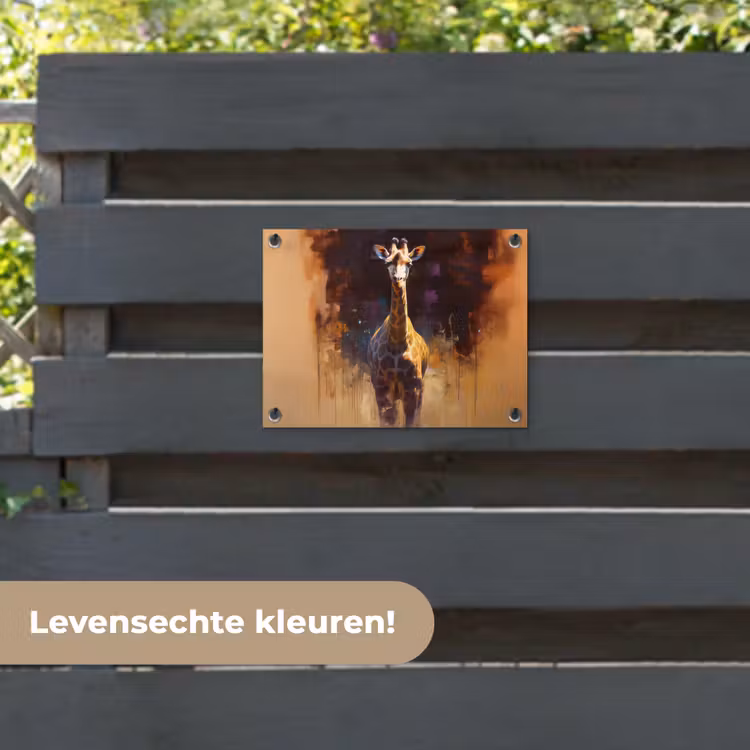Tuinposter - Giraf - Bruin - Abstract - Geschilderd — 6