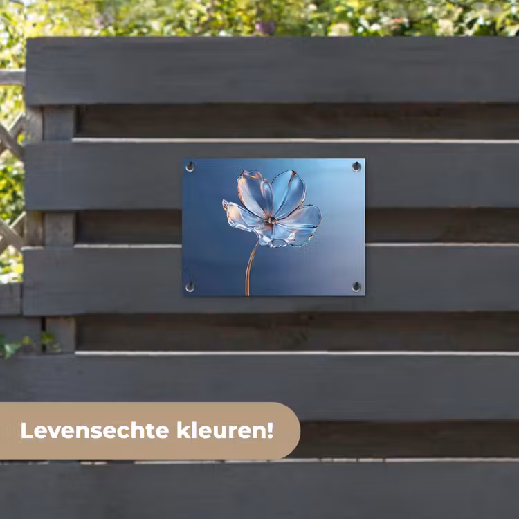 Tuinposter - Blauw - Bloem - Glazen - Sierlijk — 6