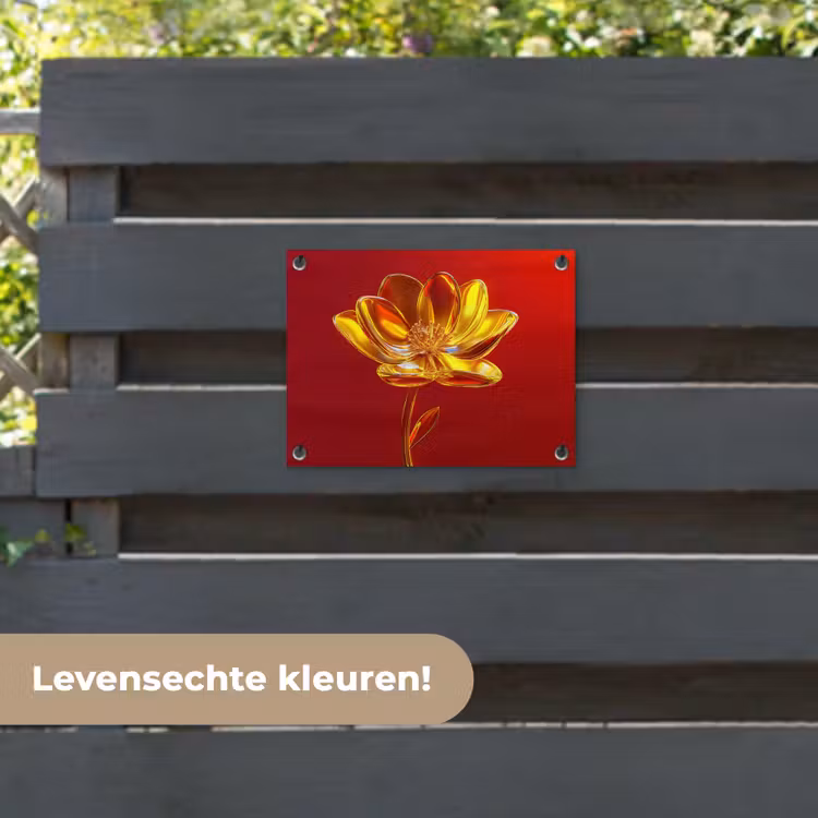 Tuinposter - Bloem - Goud - Glazen — 6