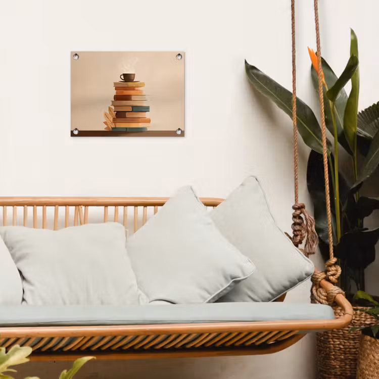 Tuinposter - Boeken - Toren - Koffie - Beige — 4