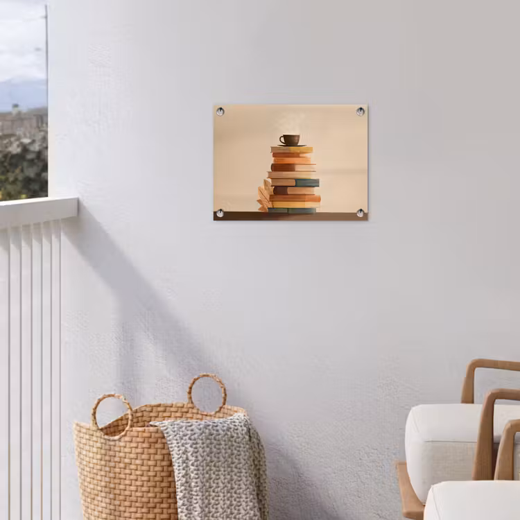 Tuinposter - Boeken - Toren - Koffie - Beige — 5