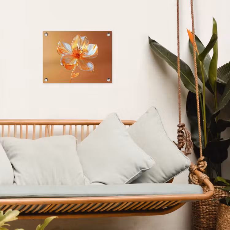 Tuinposter - Glazen - Bloem - Oranje — 4