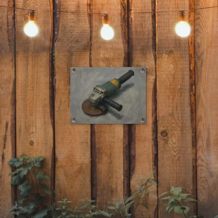 Tuinposter - Haakse slijper - Schilderij - Gereedschap — 3