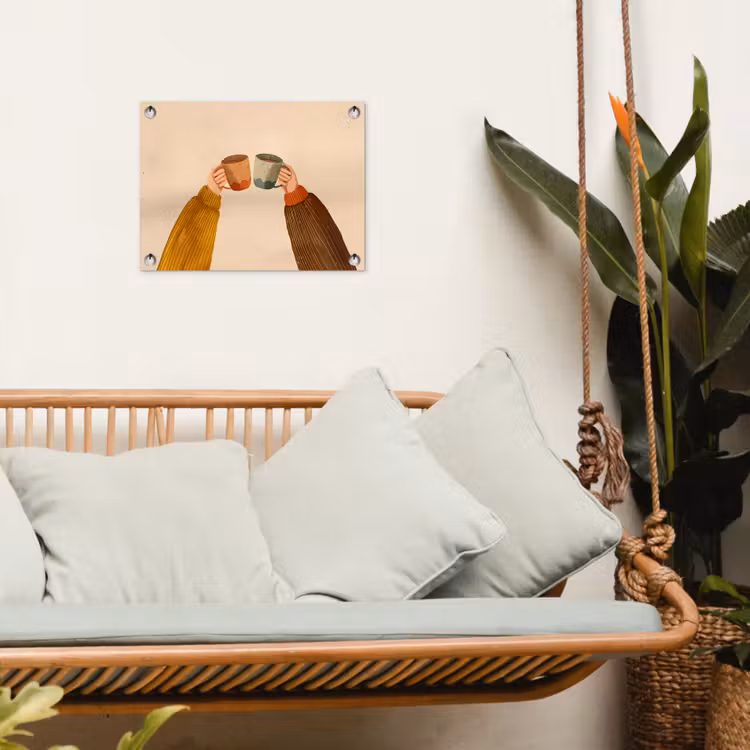 Tuinposter - Illustratie - Mokken - Proosten - Bruin — 4