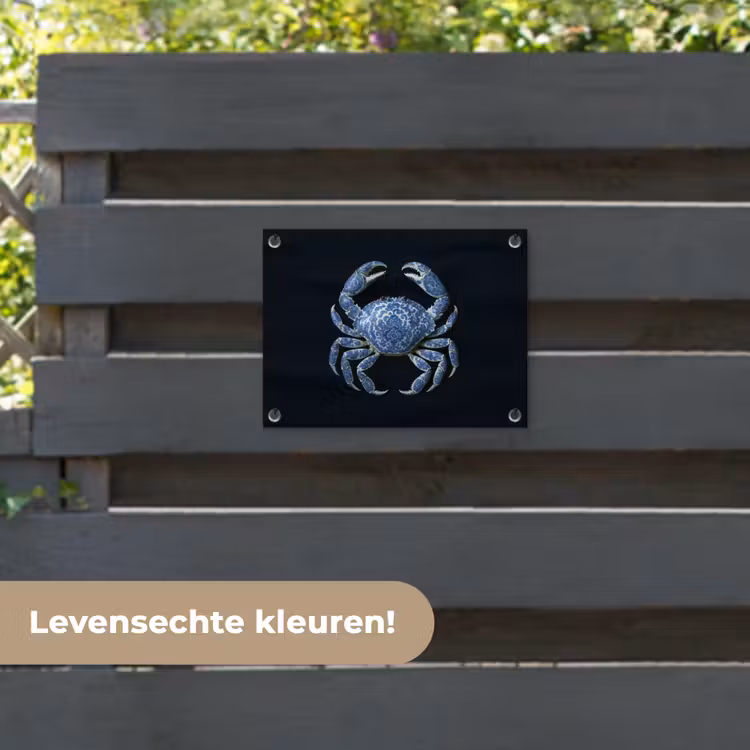 Tuinposter - Krab - Delfts blauw - Dieren — 6