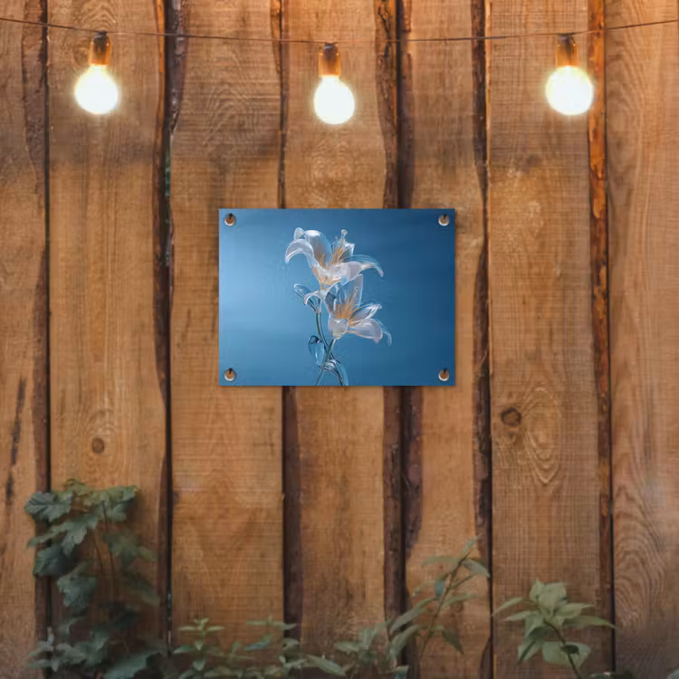 Tuinposter - Lelies - Blauw - Glazen — 3