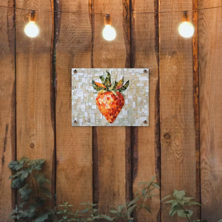 Tuinposter - Aardbei - Rood - Mozaïek - Fruit — 2