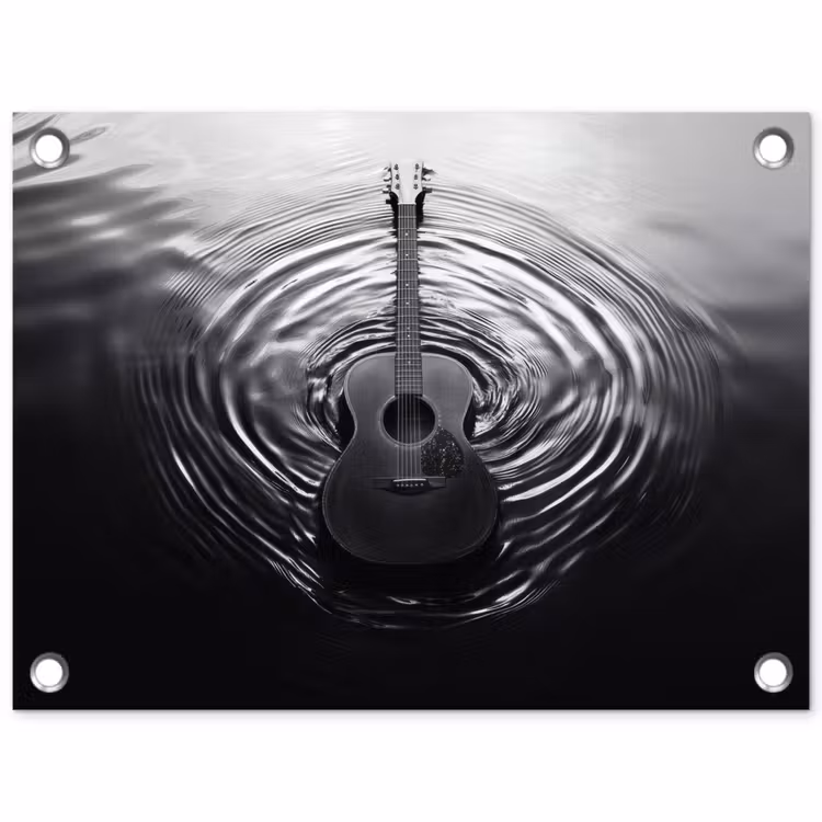 Tuinposter - Gitaar - Hout - Water — 1