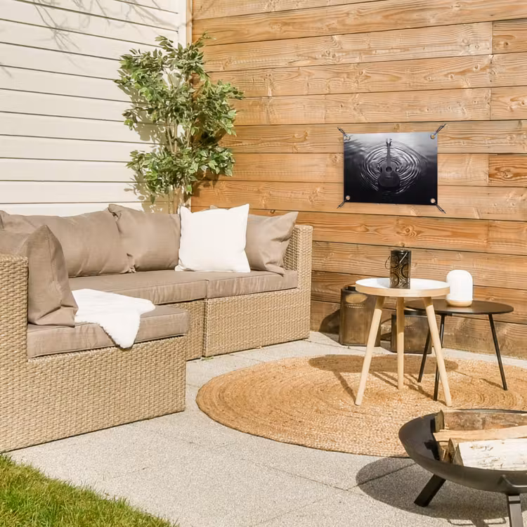 Tuinposter - Gitaar - Hout - Water — 2