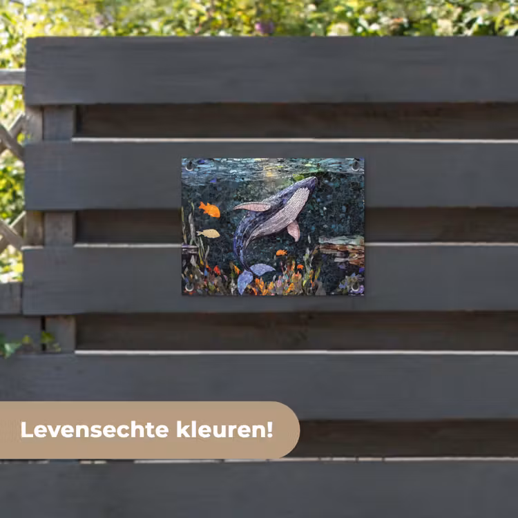 Tuinposter - Mozaïek - Walvis - Koraal - Water — 6
