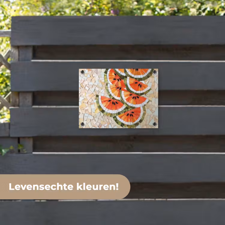 Tuinposter - Mozaïek - Watermeloen - Rood - Pitten — 6
