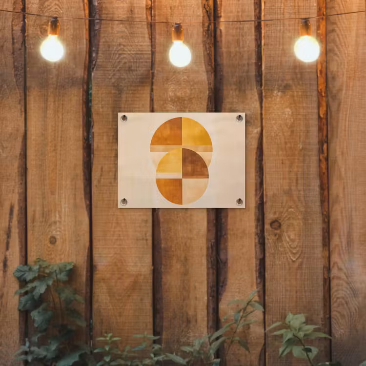 Tuinposter - Cirkels - Geel - Minimalistisch — 3