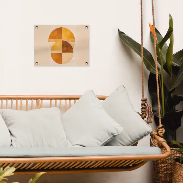 Tuinposter - Cirkels - Geel - Minimalistisch — 4