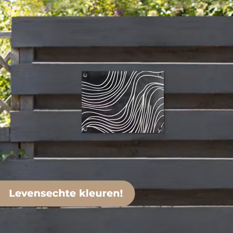Tuinposter - Lijnen - Patroon - Abstract - Wit — 6