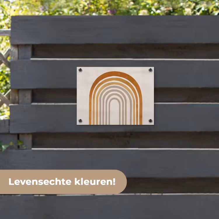 Tuinposter - Minimalistisch - Boog - Lijnen - Beige — 6