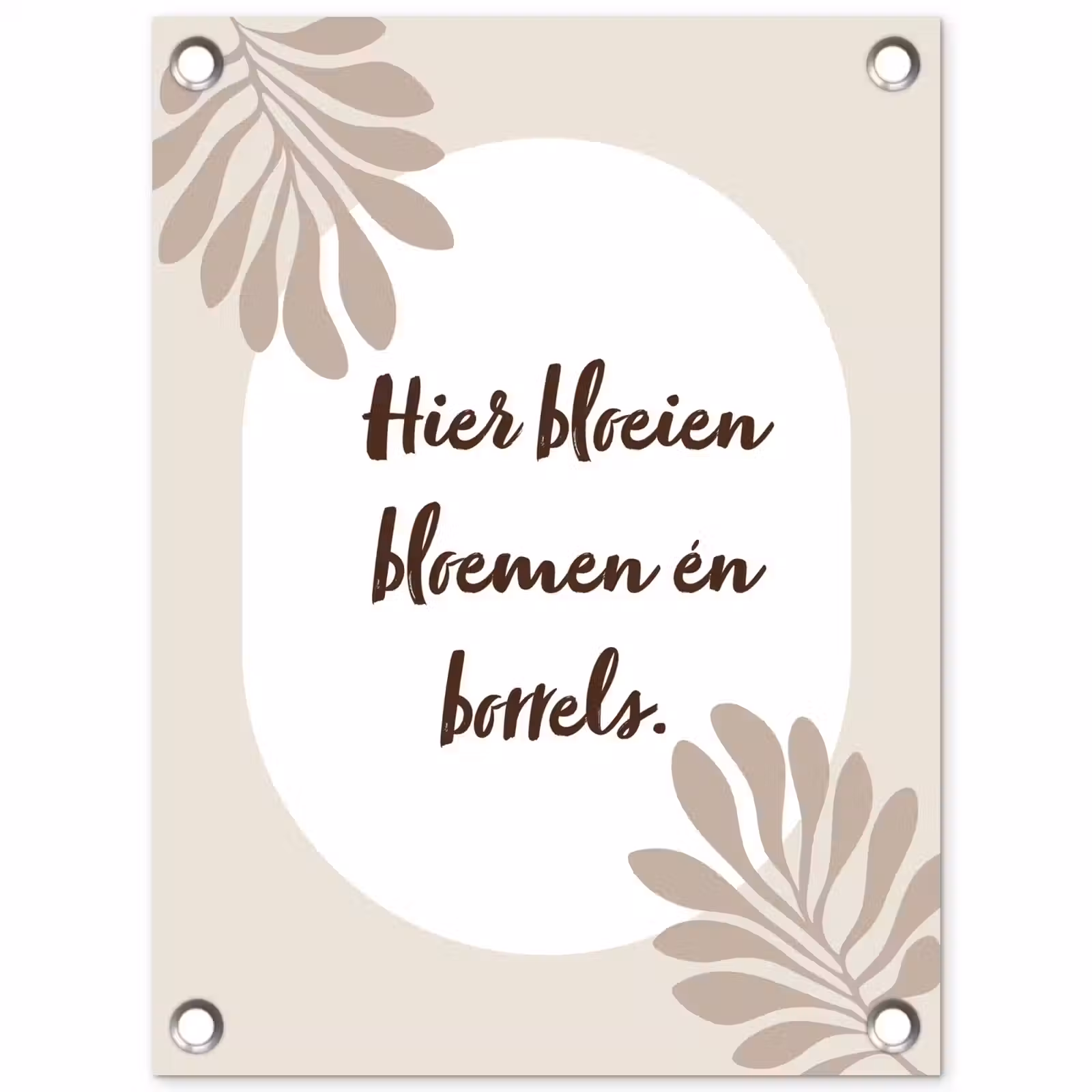 Tuinposter - Bloemen - Quote - Zomer - Beige — 1