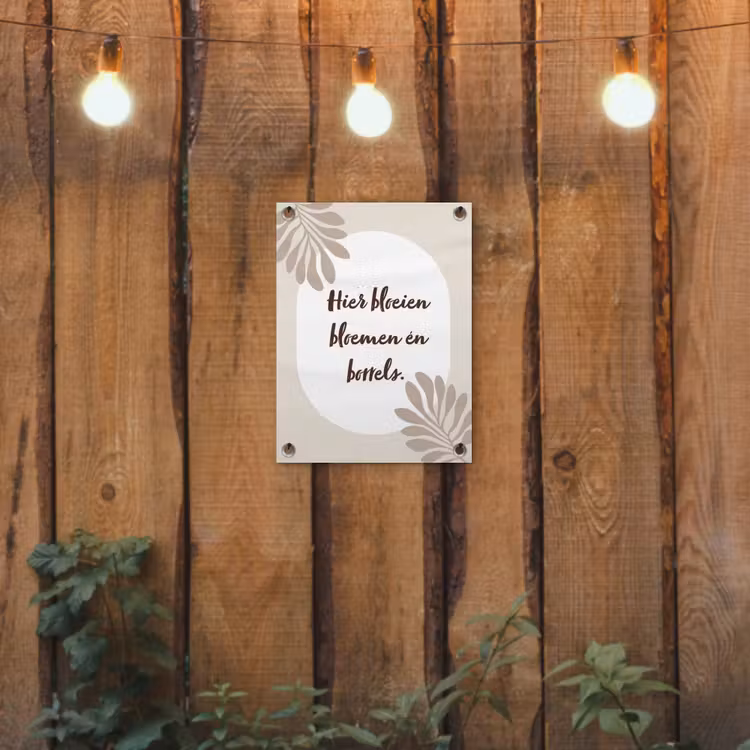 Tuinposter - Bloemen - Quote - Zomer - Beige — 2
