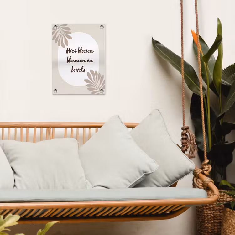 Tuinposter - Bloemen - Quote - Zomer - Beige — 4