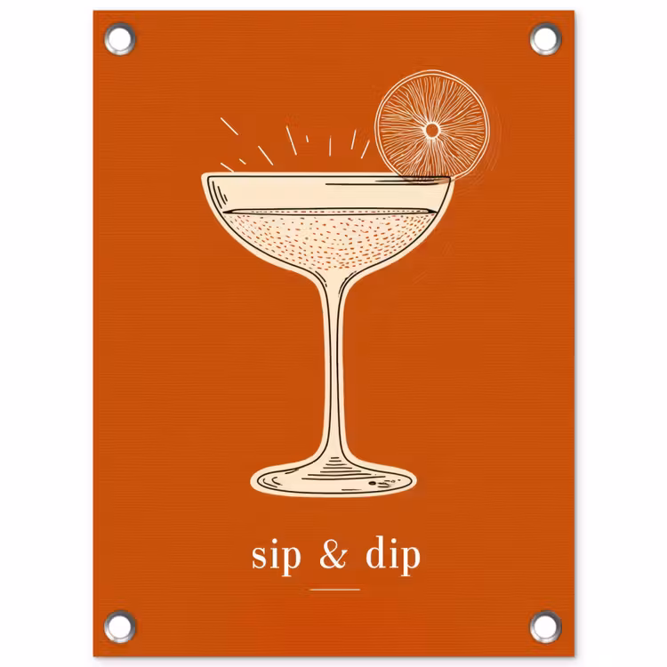 Tuinposter - Cocktail - Oranje - Zomer - Quote — 1