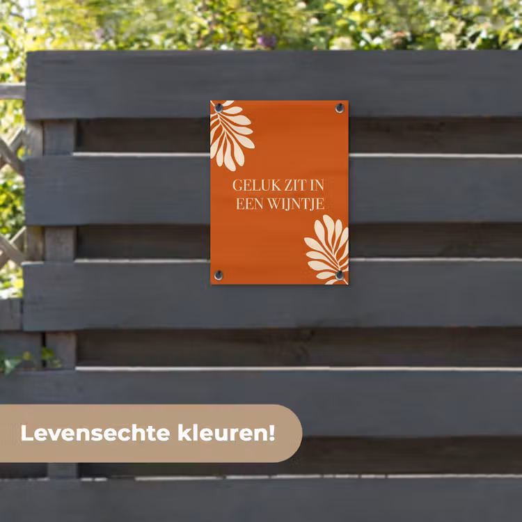 Tuinposter - Oranje - Wijntje - Quote — 6