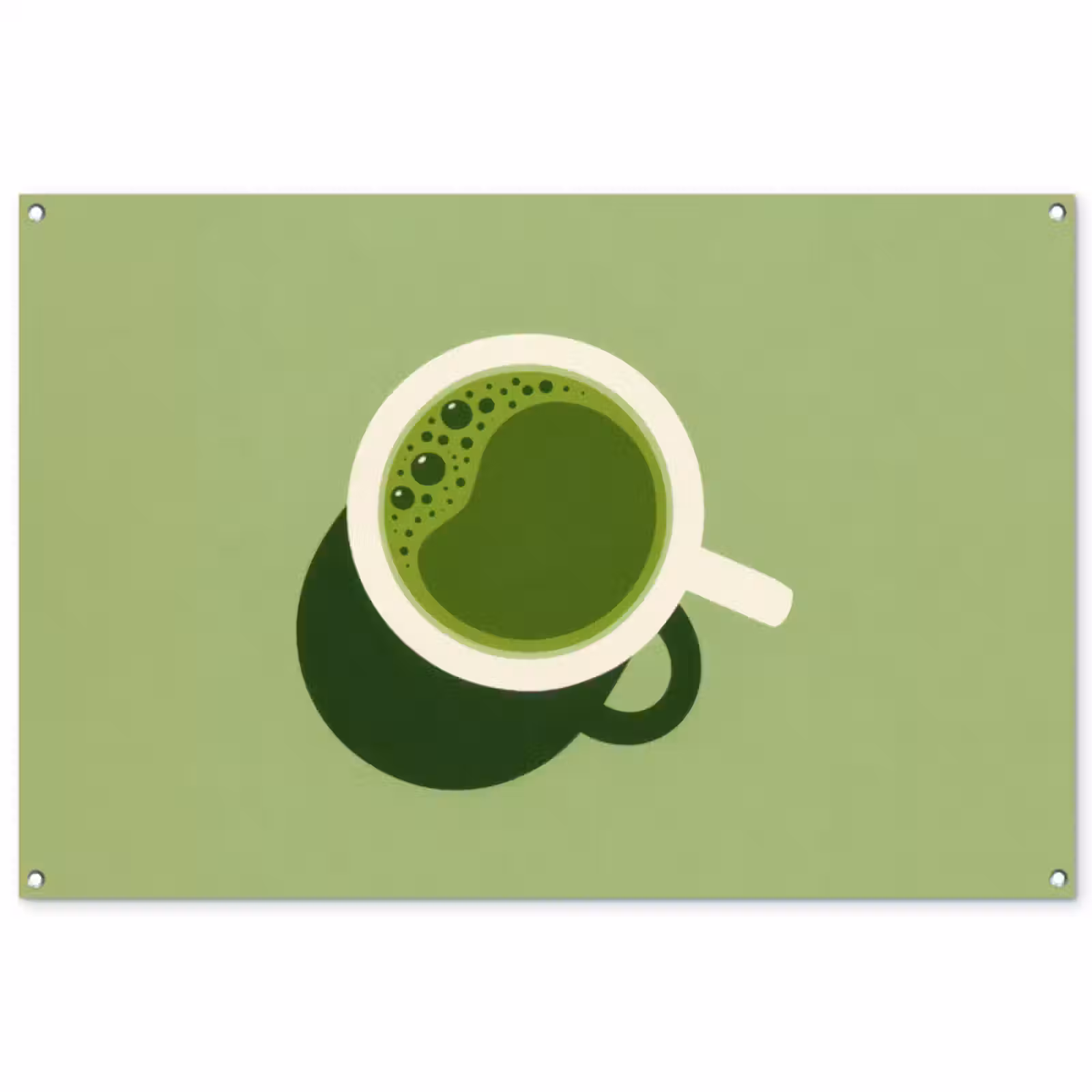 Tuinposter - Minimalistisch - Kopjes - Matcha -Groen — 1