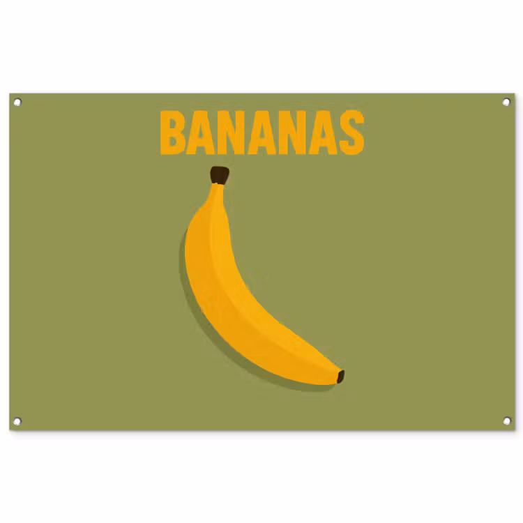 Tuinposter - Banaan - Minimalistisch - Geel — 1