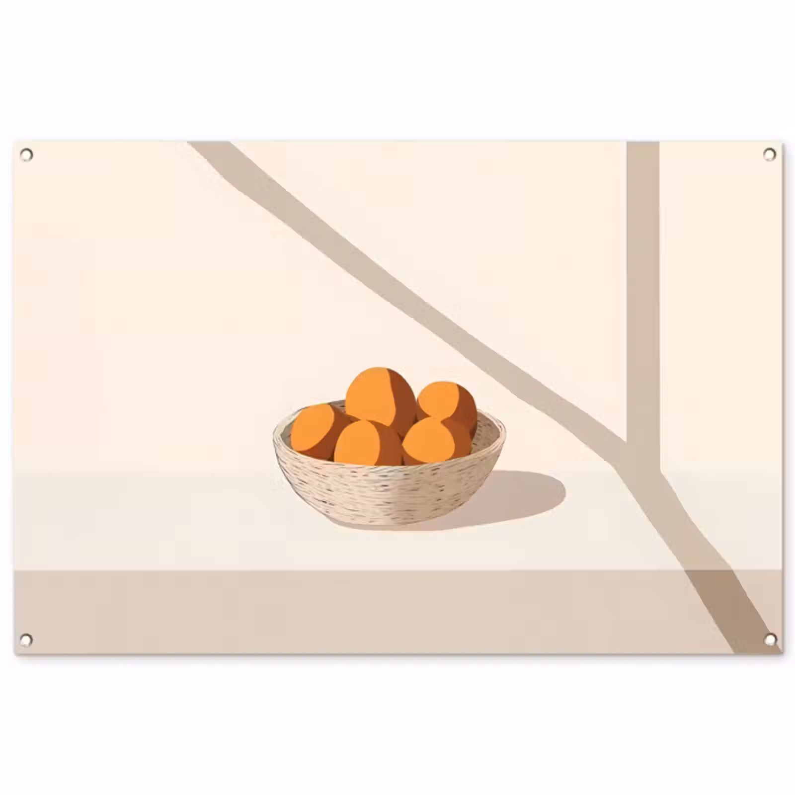 Tuinposter - Mand - Fruit - Minimalistisch - Oranje — 1