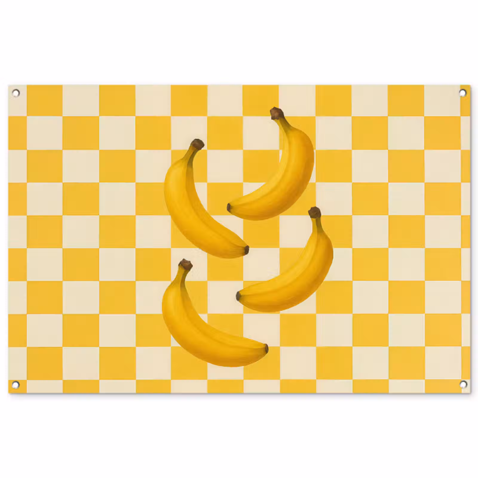 Tuinposter - Bananen - Geel - Geblokt — 1