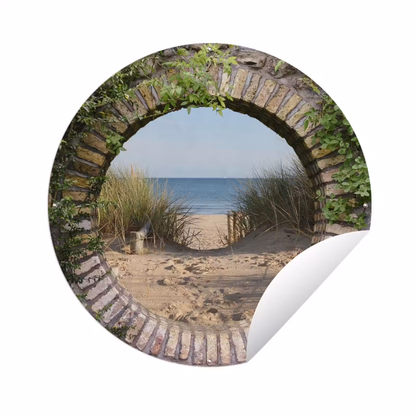 Tuinposter - Doorkijk - Strand - Duin - Zomer — 1