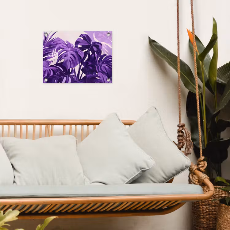 Tuinposter - Bladeren - Paars - Tropisch - Abstract — 4