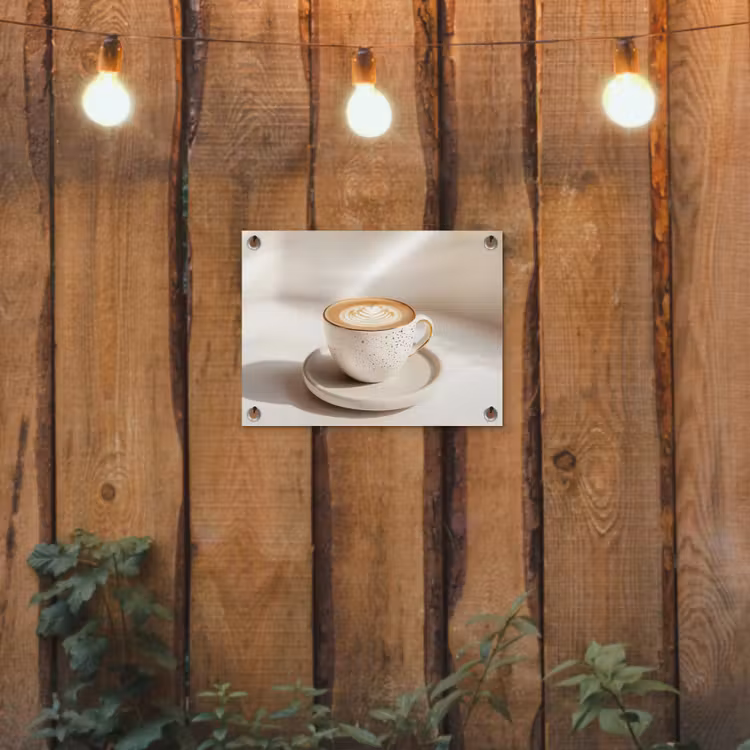 Tuinposter - Cappuccino - Schuim - Schotel - Beige — 3