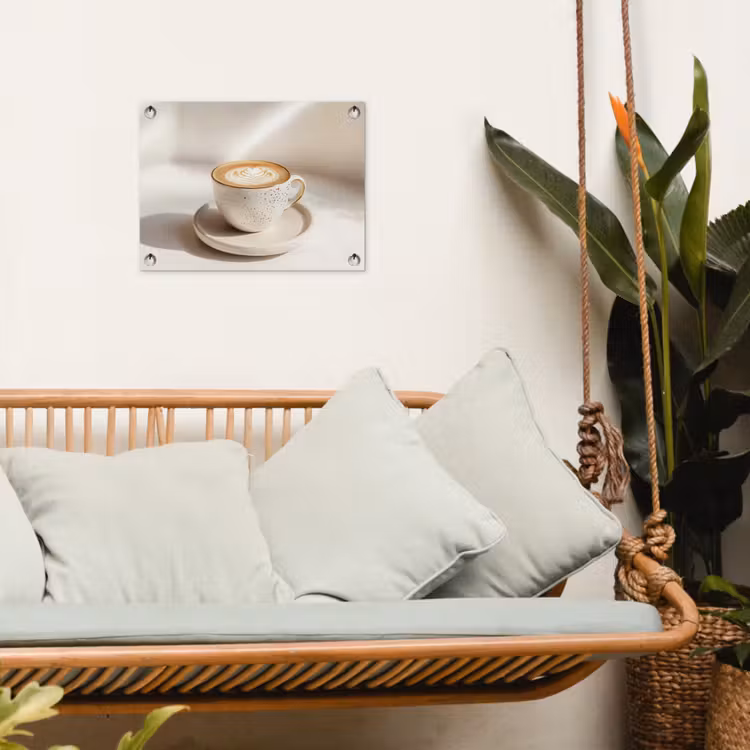 Tuinposter - Cappuccino - Schuim - Schotel - Beige — 4