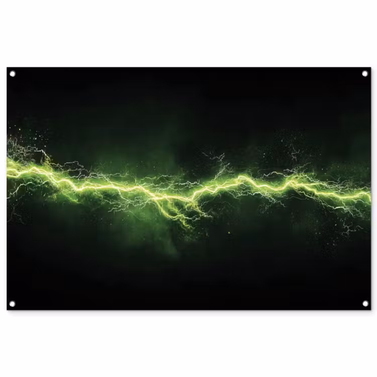 Tuinposter - Gaming - Elektriciteit - Lijn - Vonken - Groen — 1