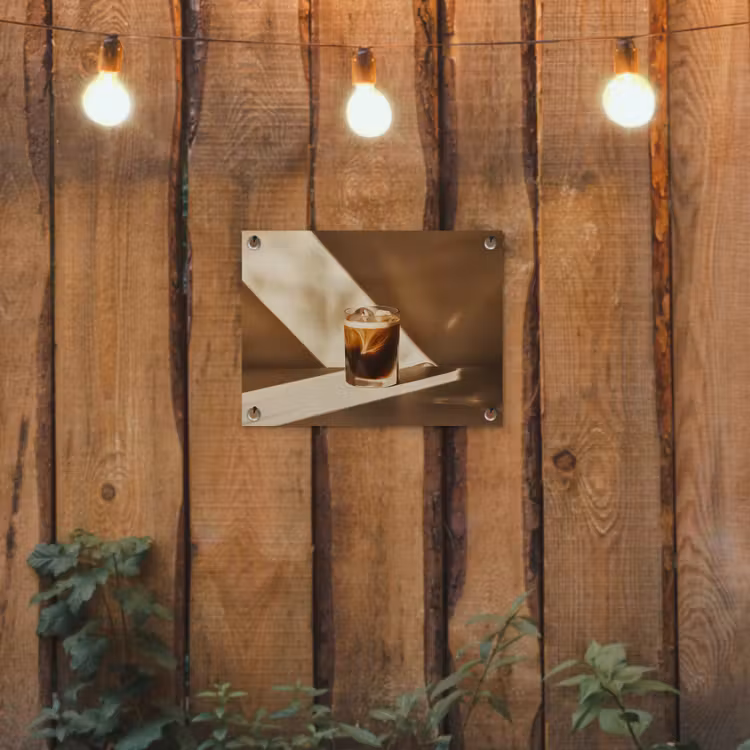 Tuinposter - Glas - Ijskoffie - Schaduw - Bruin — 2