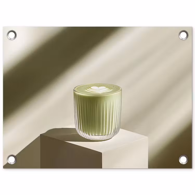 Tuinposter - Matcha - Glas - Groen - Minimalistisch — 1