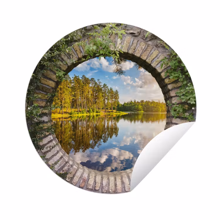 Tuinposter - Bomen - Water - Doorkijk — 1