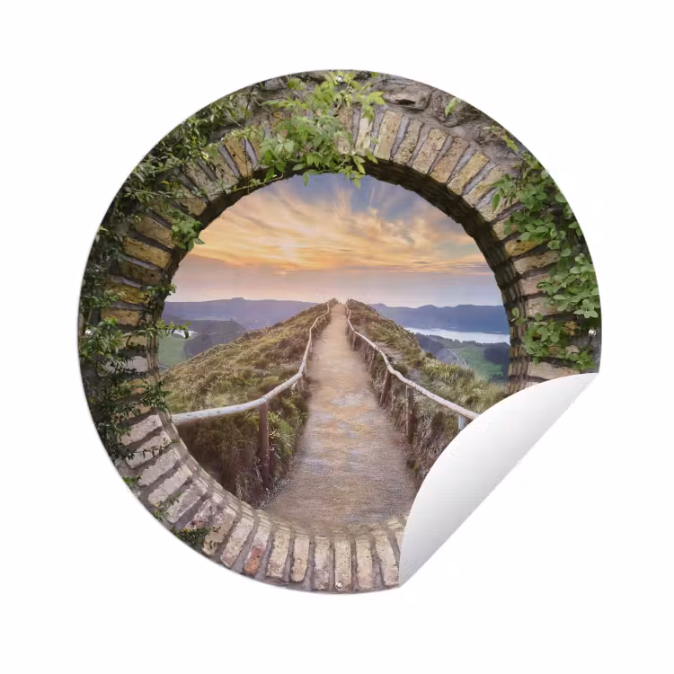 Tuinposter - Brug - Zee - Doorkijk - Zomer — 1
