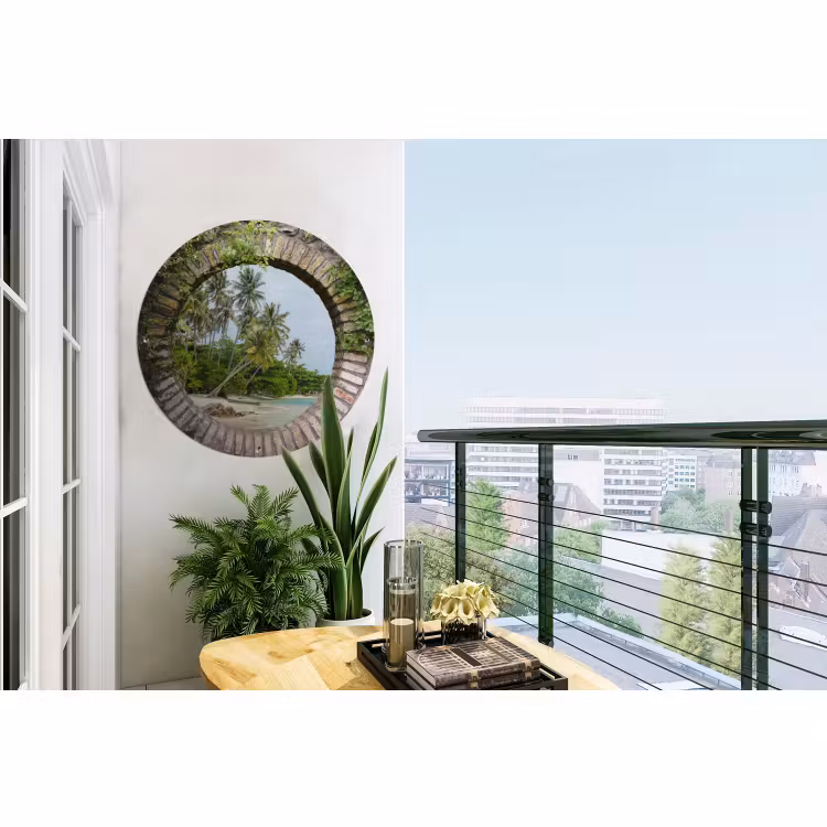 Tuinposter - Palmbomen - Tropisch - Doorkijk - Strand — 2