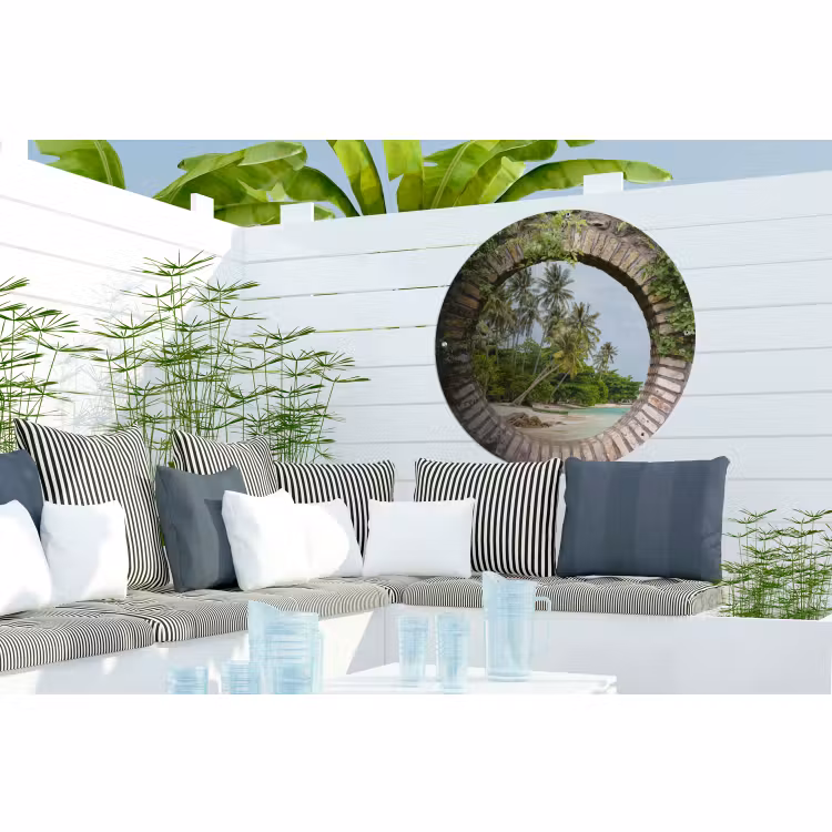 Tuinposter - Palmbomen - Tropisch - Doorkijk - Strand — 3