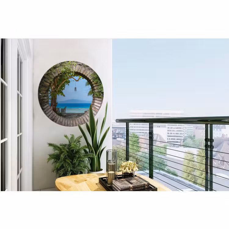 Tuinposter - Strand - Doorkijk - Tropisch - Strandstoel — 2