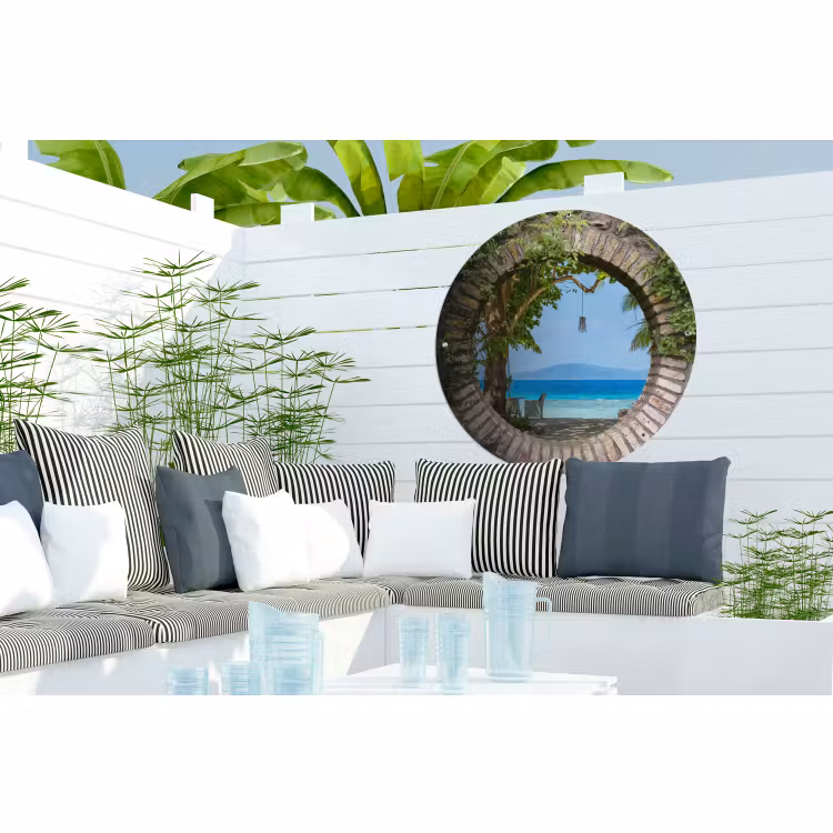 Tuinposter - Strand - Doorkijk - Tropisch - Strandstoel — 3