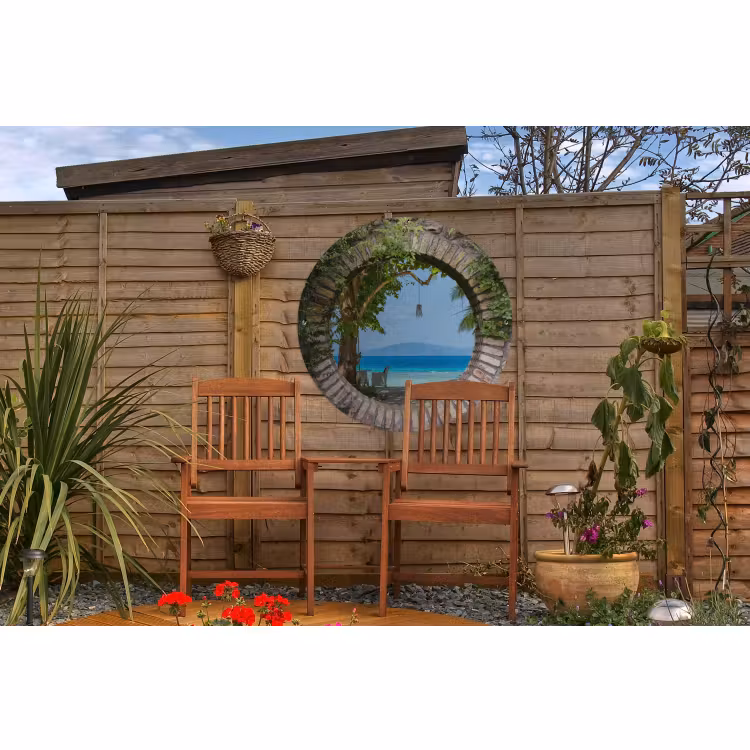 Tuinposter - Strand - Doorkijk - Tropisch - Strandstoel — 4